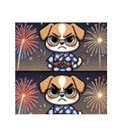 かわいい花火大会犬のLINEスタンプ（個別スタンプ：4）