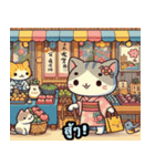 浮世絵風の可愛い猫 2（個別スタンプ：22）