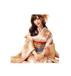 日本の晴れ着美女 -JPN KIMONO BEAUTY-（個別スタンプ：12）