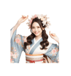 日本の晴れ着美女 -JPN KIMONO BEAUTY-（個別スタンプ：21）