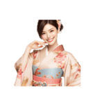 日本の晴れ着美女 -JPN KIMONO BEAUTY-（個別スタンプ：27）