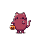 豆ねこ三兄弟(ハロウィン編)（個別スタンプ：1）