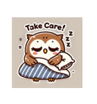 眠そうなフクロウスタンプ（個別スタンプ：3）