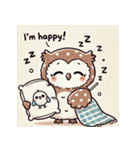 眠そうなフクロウスタンプ（個別スタンプ：9）