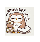 眠そうなフクロウスタンプ（個別スタンプ：14）