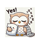 眠そうなフクロウスタンプ（個別スタンプ：32）