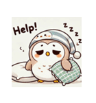 眠そうなフクロウスタンプ（個別スタンプ：33）