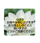 お悔やみの言葉②訃報.法事.法要シンプル蓮（個別スタンプ：9）