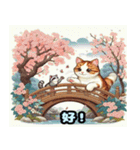 浮世絵風の可愛い猫 1（個別スタンプ：1）