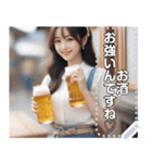 【最強】お酒ビールジョッキお姉さん（個別スタンプ：15）