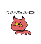左手で描いた赤べこ（個別スタンプ：1）