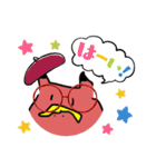 左手で描いた赤べこ（個別スタンプ：6）