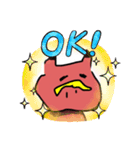 左手で描いた赤べこ（個別スタンプ：12）
