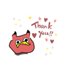 左手で描いた赤べこ（個別スタンプ：15）