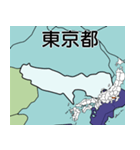 都道府県の地図A（個別スタンプ：14）