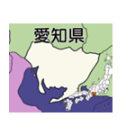 都道府県の地図A（個別スタンプ：24）