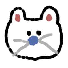 [LINEスタンプ] しろいねこ、あおいはな