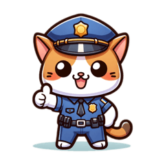 [LINEスタンプ] なりきりネコ【警察官】の画像（メイン）