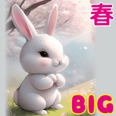 [LINEスタンプ] 春を感じる かわいいウサギたちBIGスタンプの画像（メイン）