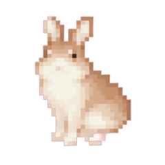 [LINEスタンプ] ウサギのドット絵のスタンプ1