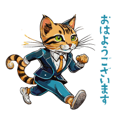 [LINEスタンプ] ずっと使えるスーツ猫【敬語】の画像（メイン）