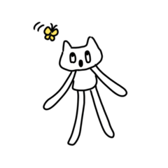 [LINEスタンプ] 上見てる猫もどき