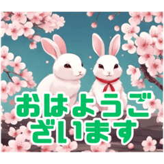 [LINEスタンプ] 桜とウサギの可愛いスタンプ集
