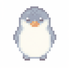 [LINEスタンプ] ペンギンのドット絵のスタンプ1の画像（メイン）