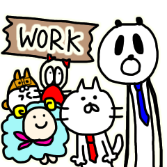 [LINEスタンプ] ゆる〜い落書きねこちゃんフレンズWORK