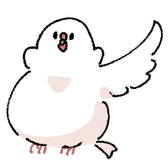 [LINEスタンプ] もちもち文鳥ぽこ