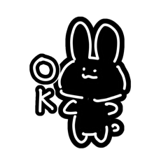 [LINEスタンプ] 黒うさすたんぷ