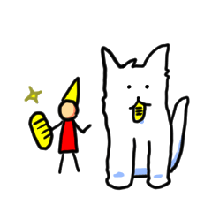 [LINEスタンプ] 小人さんとミーちゃん（黄）