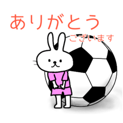 [LINEスタンプ] 蹴球うさぎ(ピンクユニ)サッカー