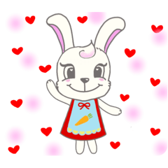 [LINEスタンプ] (うさぎ)(おはよう)(こんにちは)(おやすみ)