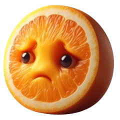 [LINEスタンプ] おかしい顔のオレンジの画像（メイン）