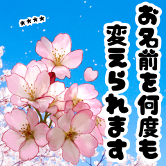 [LINEスタンプ] お名前が何度も変えられる春桜と青空/挨拶の画像（メイン）