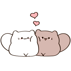 [LINEスタンプ] かわいい大きなしっぽの猫のカップル