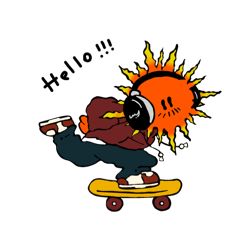 [LINEスタンプ] 太陽と月_