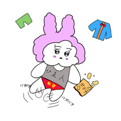 [LINEスタンプ] もこピンうさぎ