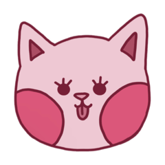 [LINEスタンプ] ピンクな猫の顔