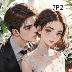 [LINEスタンプ] JP2 ロマンスの結婚式のカップルの画像（メイン）