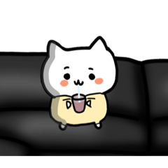 [LINEスタンプ] にゃんじゃ ソファで過ごす1日 ズームver