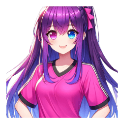 [LINEスタンプ] 紫色の髪の女の子の画像（メイン）