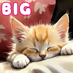 [LINEスタンプ] 可愛い子猫たちの 思いやり水彩風BIGの画像（メイン）
