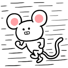 [LINEスタンプ] 動くネズミちゃんスタンプ