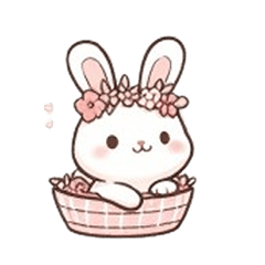 [LINEスタンプ] キュートなウサギとお花のスタンプ