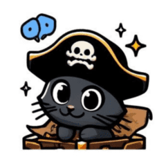 [LINEスタンプ] 海賊黒猫