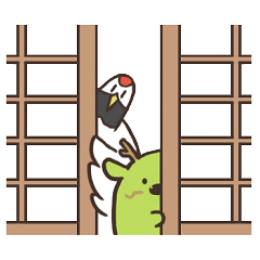 [LINEスタンプ] 太りすぎた鶴と龍