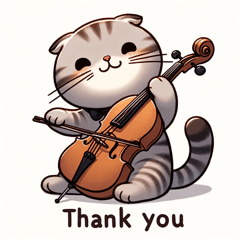 [LINEスタンプ] チェロを演奏する猫ちゃん