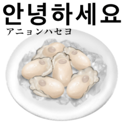 [LINEスタンプ] 刺身用 牡蠣です 【韓国語】の画像（メイン）
